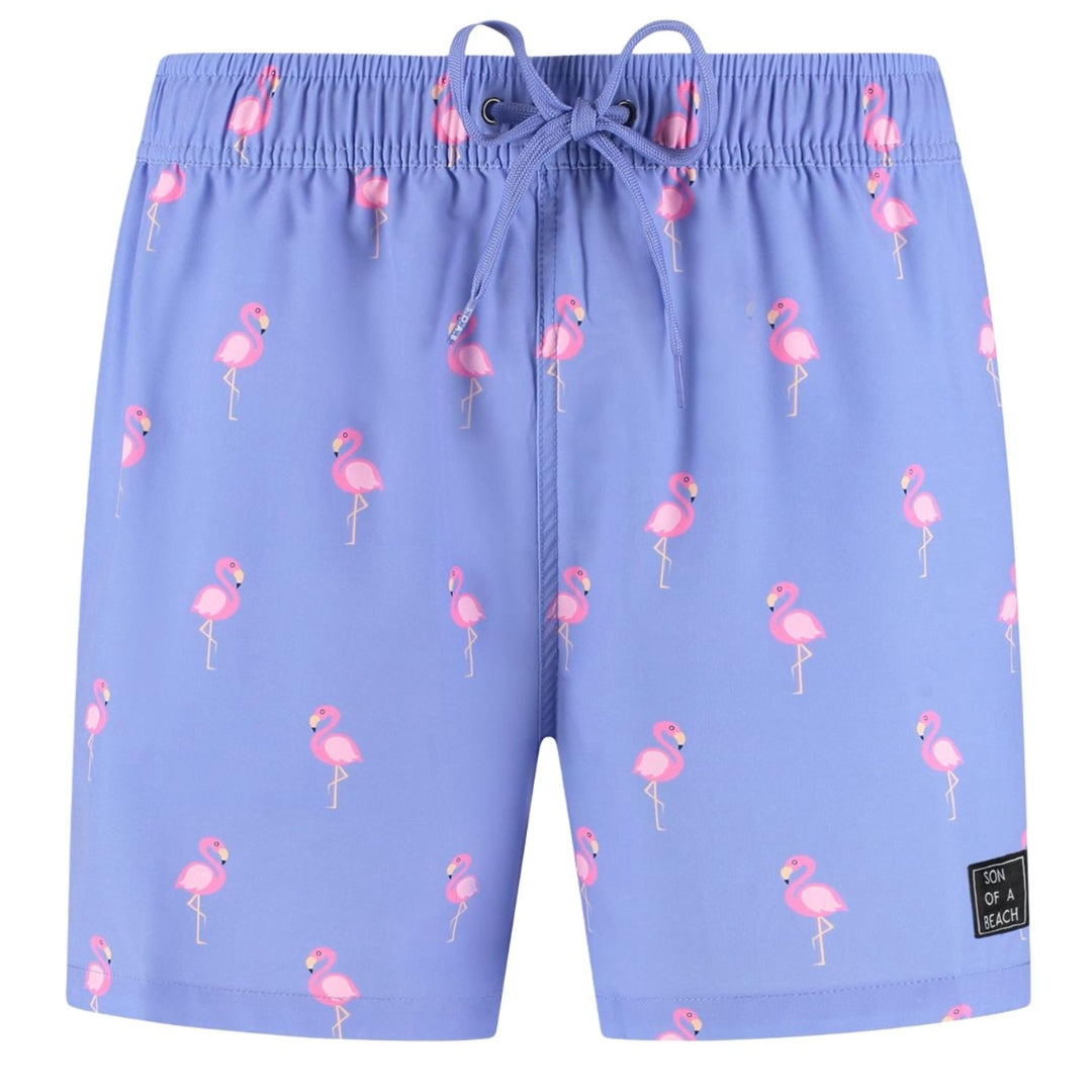 Flamingo, Purple, Men's swimming trunks