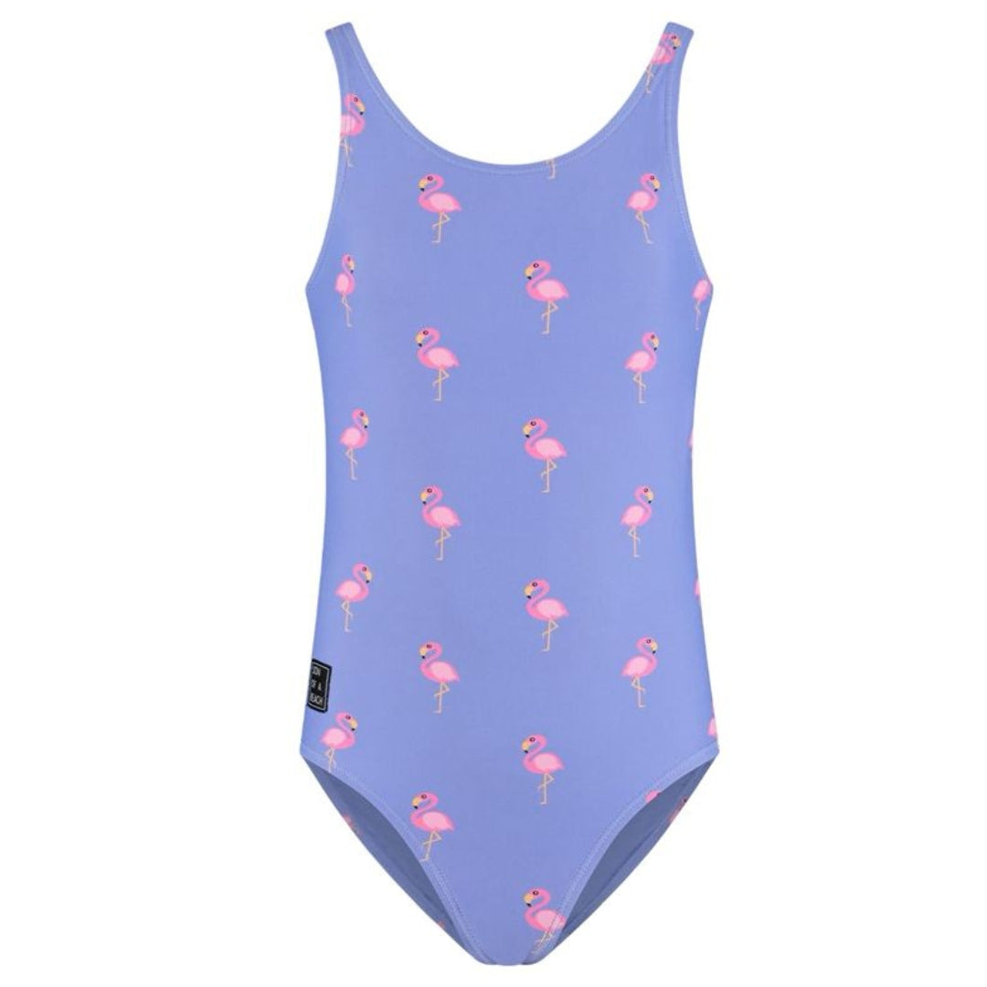 Flamingo, Purple, Girls swimsuit