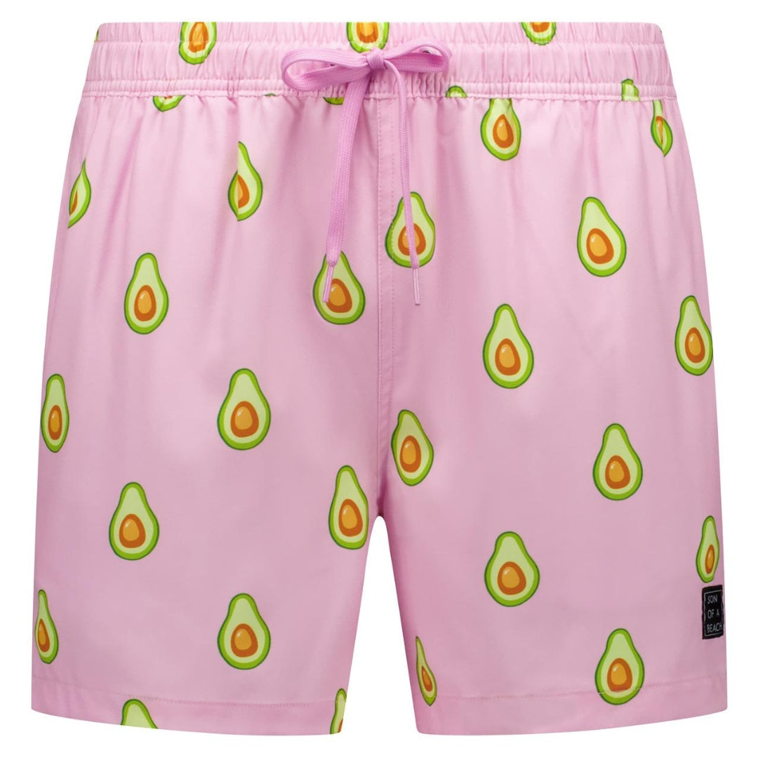Avocado, Pink, Men's swim trunks