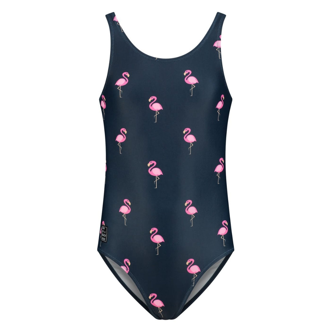 Flamingo, Blue, Girls swimsuit