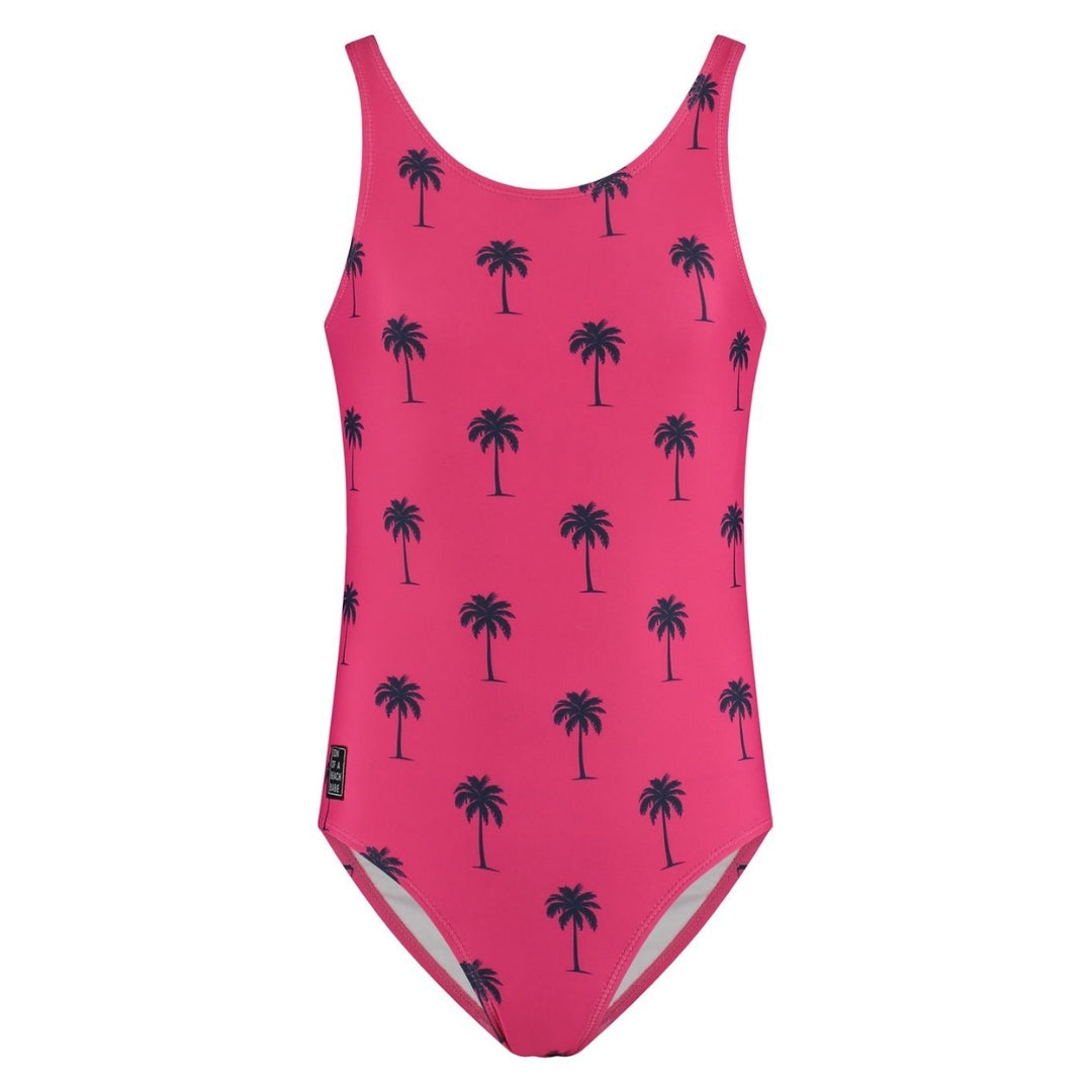 Palm Tree, Pink, Girls Swimsuit
