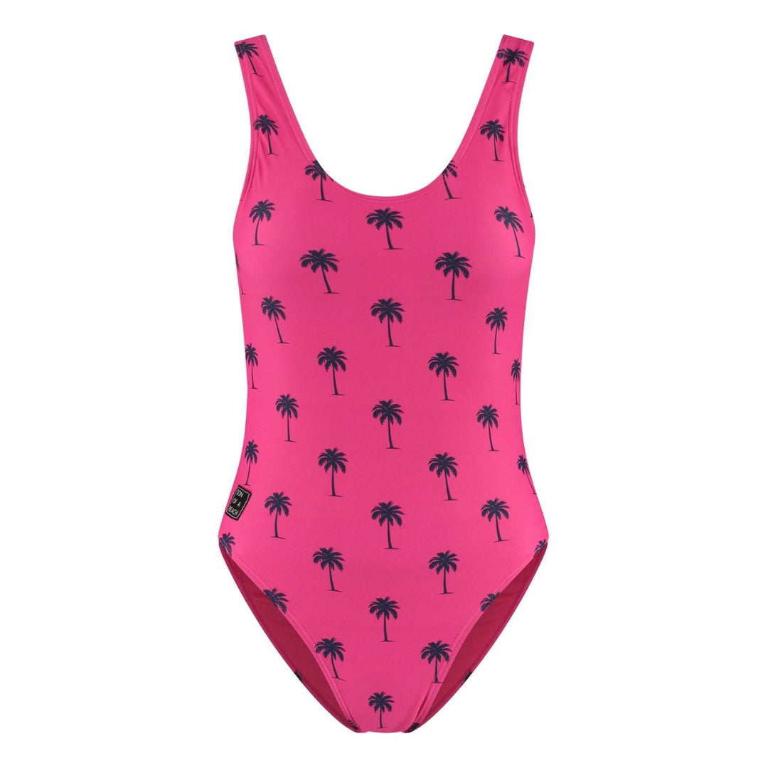 Palm Tree, Pink, Women's Swimsuit