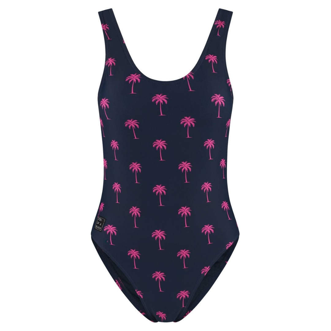 Palm Tree, Blue, Women's Swimsuit