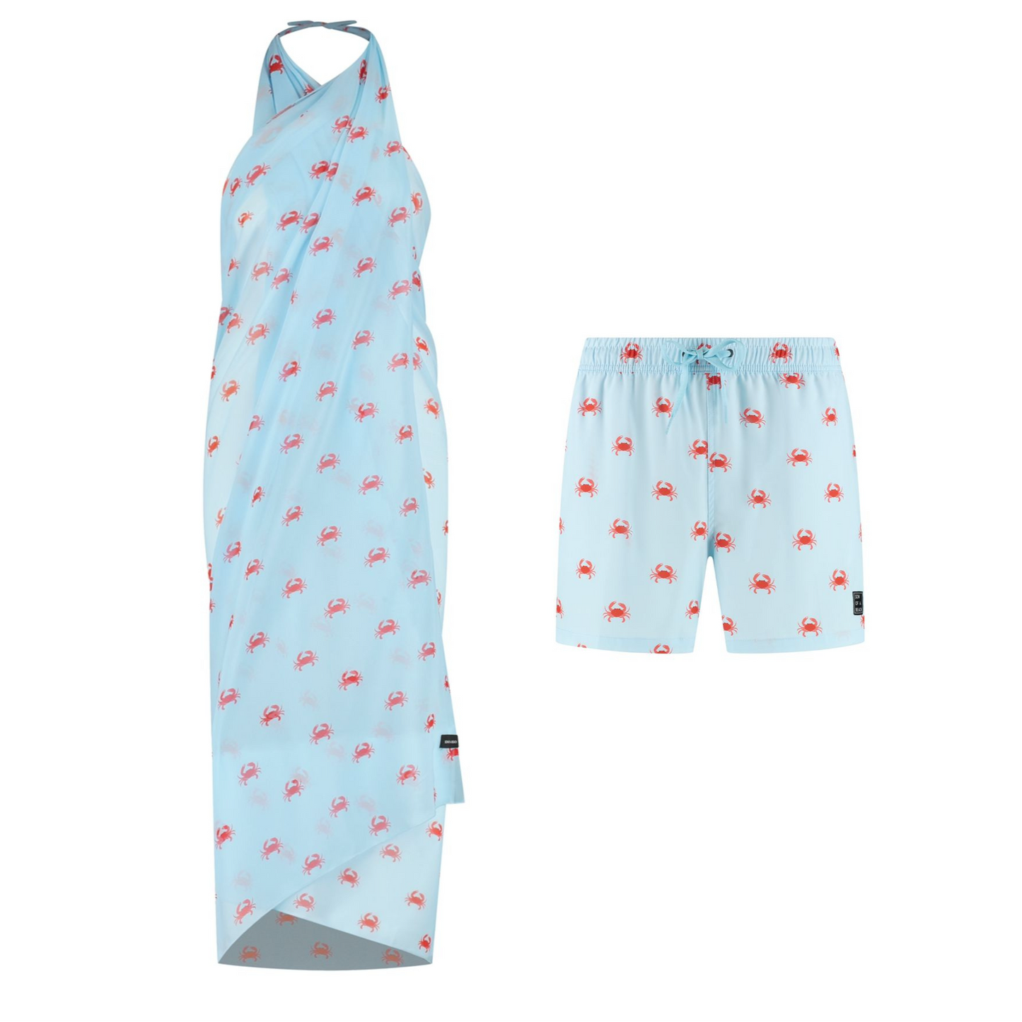 Crab, Light blue, Mother and son swimwear
