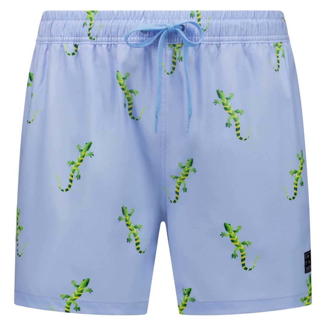 Gecko, blue, Men's swimming trunks