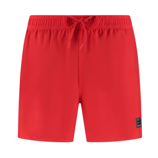 Solid, Red, Boys Swim Shorts