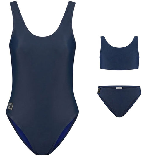 Solid, Blue,  Mother and daughter swimsuit/bikini