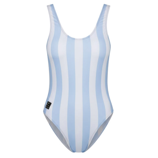 Striped, Light Blue, Women's Swimsuit