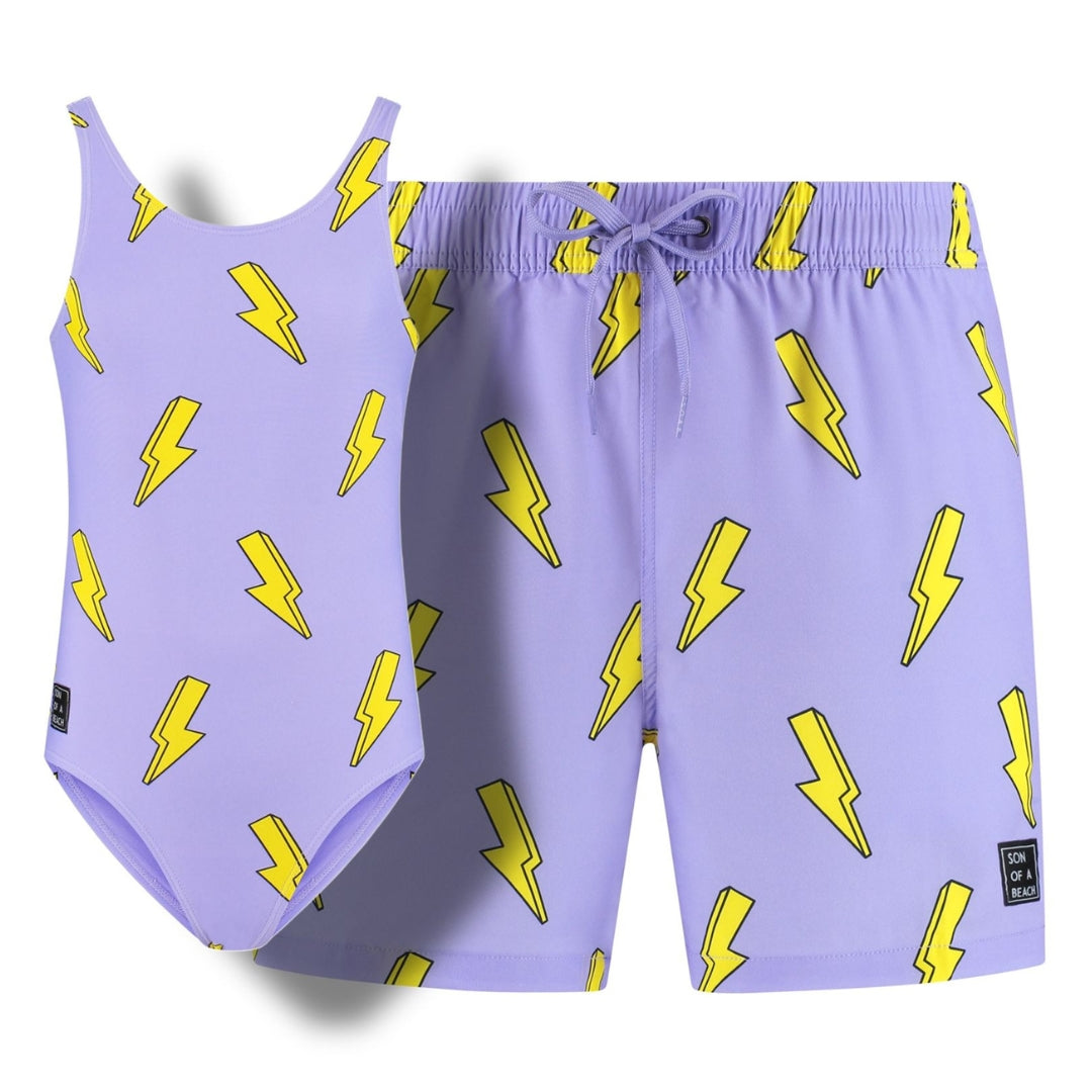 Lightning, Lila, Father and daughter swimwear