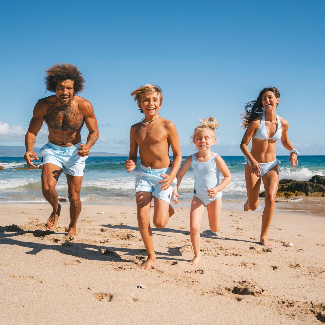 Solid, Light Blue, Father and son swim shorts