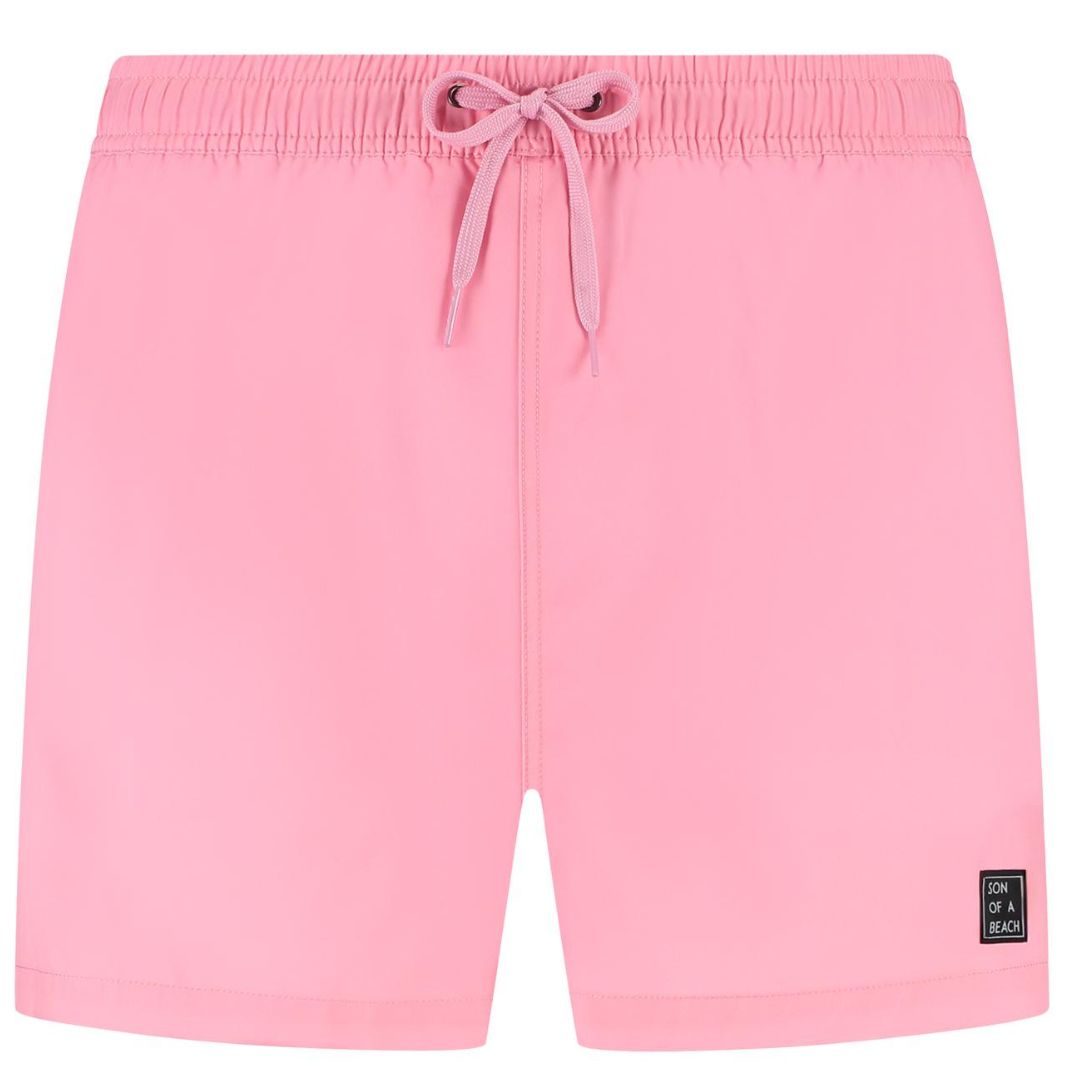 Solid, pink, Boys swim trunks