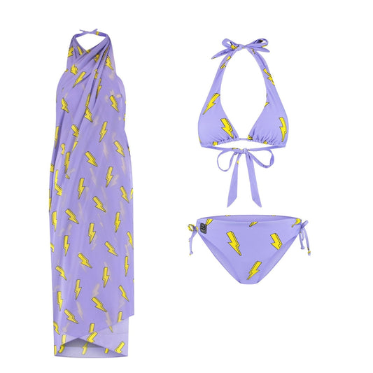 Lightning, Purple, Women's Bikini/wrap