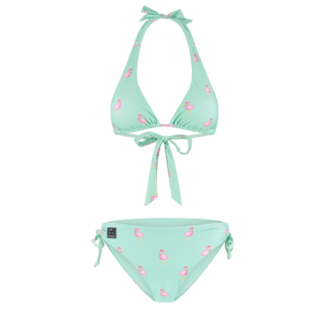 Flamingo, Green, Women's Bikini