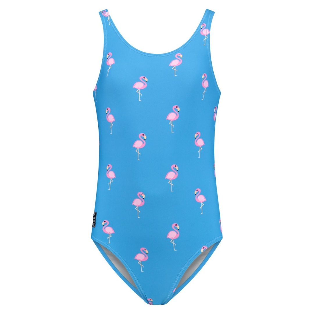 Flamingo, Royal Blue, Girls Swimsuit