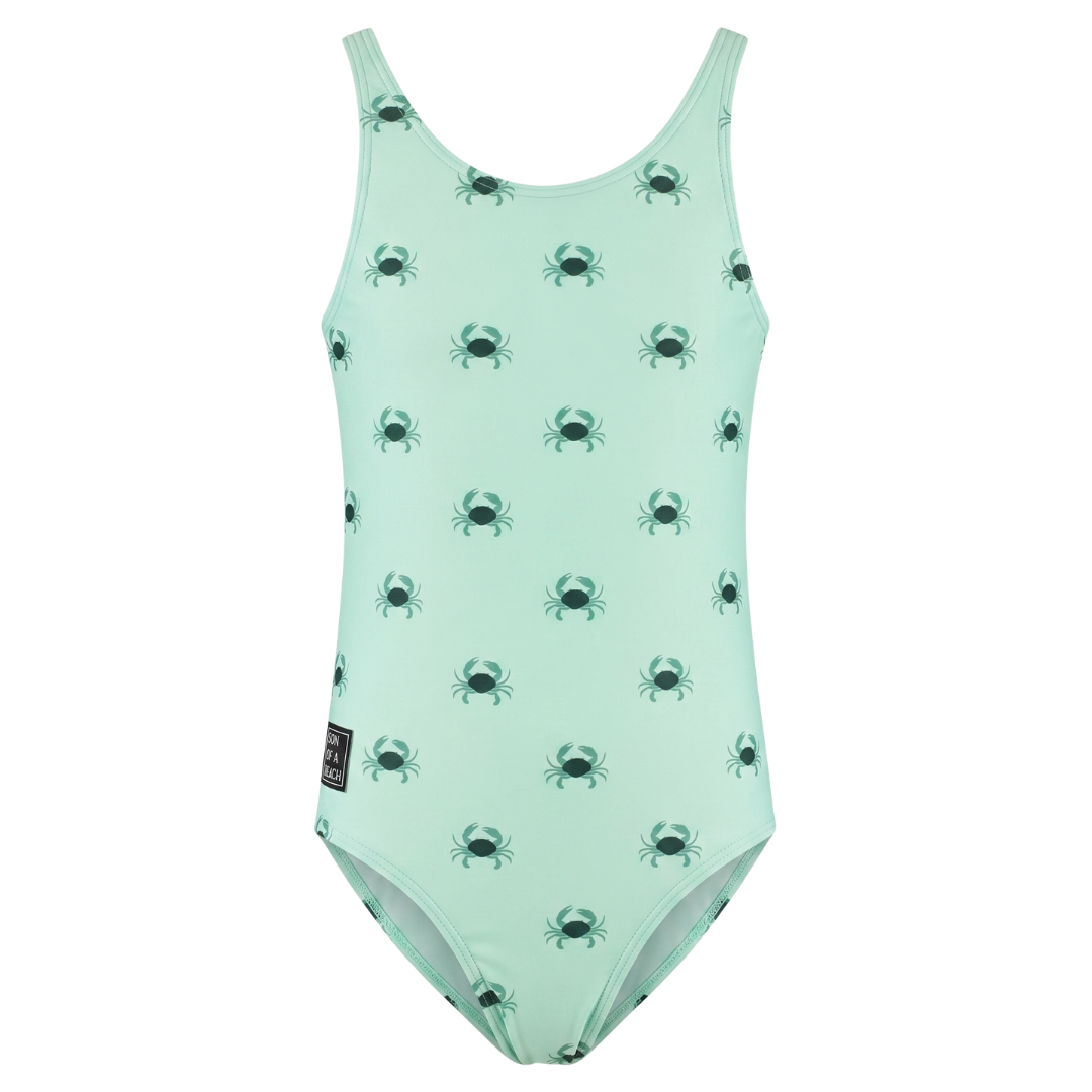 Crab, Green, Girls Swimsuit