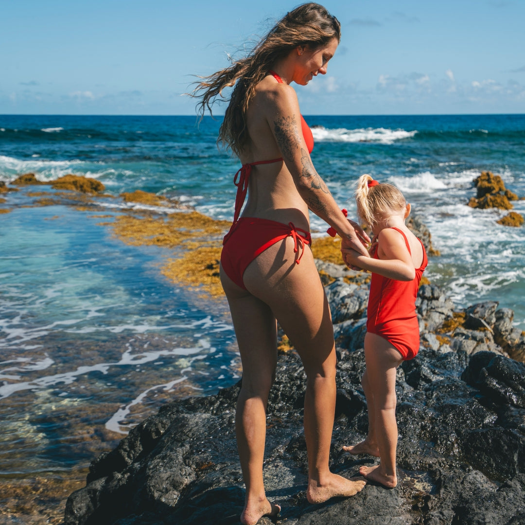 Solid, Red, Women's Bikini