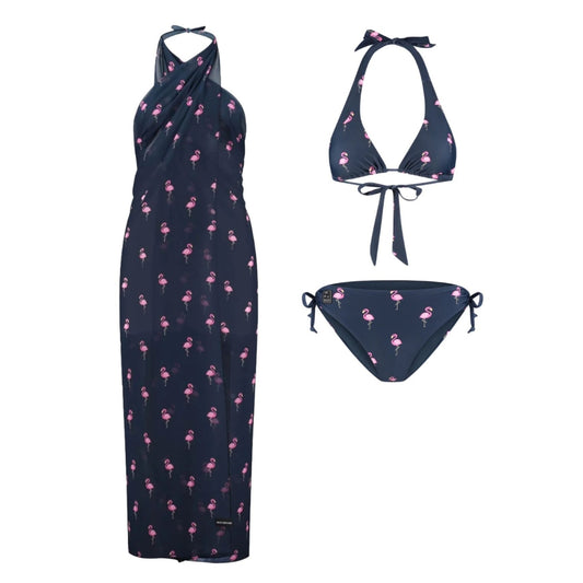 Flamingo, Blue, Women's Bikini/wrap