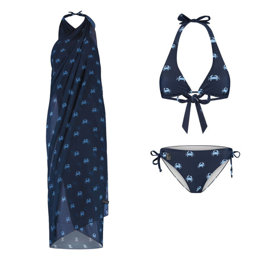 Crab, Blue, Women's Bikini/wrap