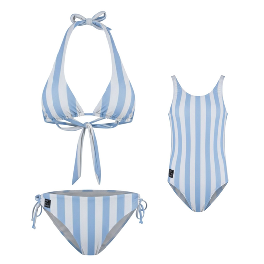 Striped, Light Blue, Mother and Daughter Bikini/Swimsuit