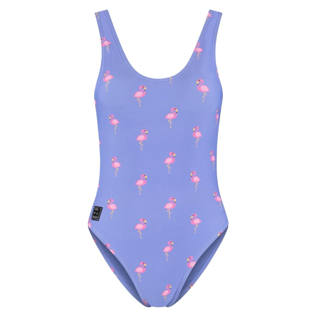 Flamingo, Purple, Mother and son swimsuit/swimming trunks