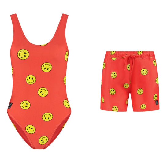 Smiley, Mother and son swimsuit/swimming trunks