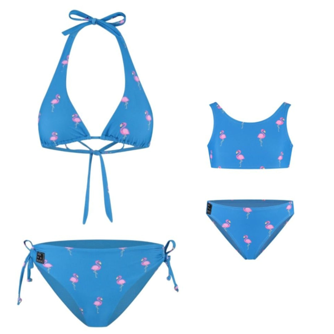 Flamingo, Royal Blue, Mother and son bikini/swimming trunks