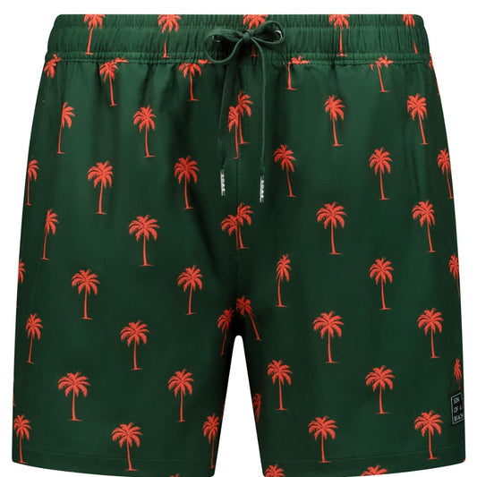 Palm tree, Dark green, Men's swim trunks