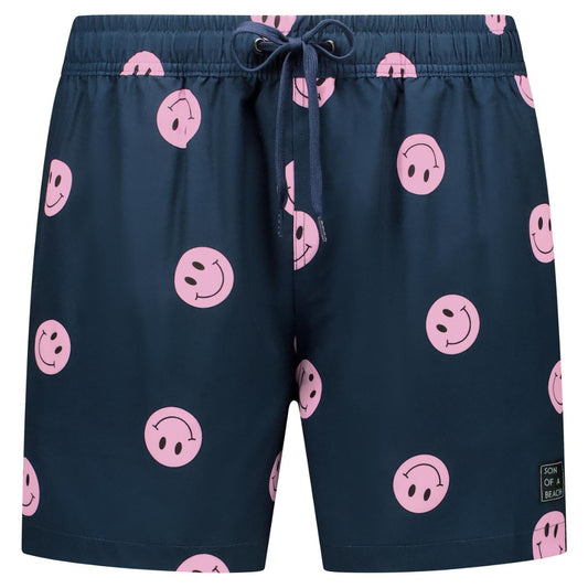 Smiley, Blue, Men's swimming trunks