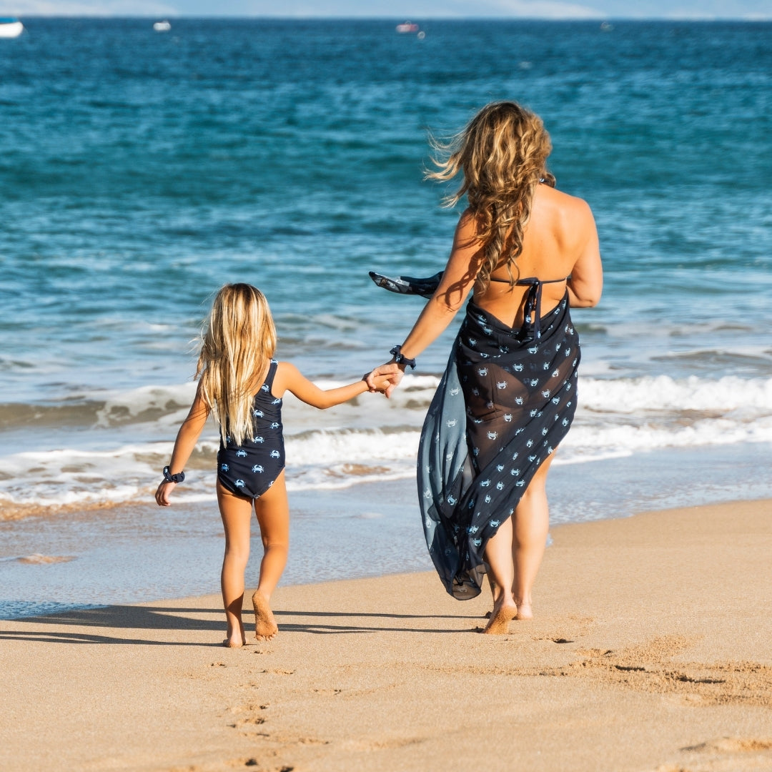 Crab, Blue, Mother and daughter bikini/swimsuit