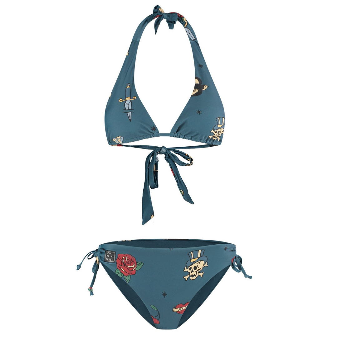 Tattoo, Blue, Women's Bikini