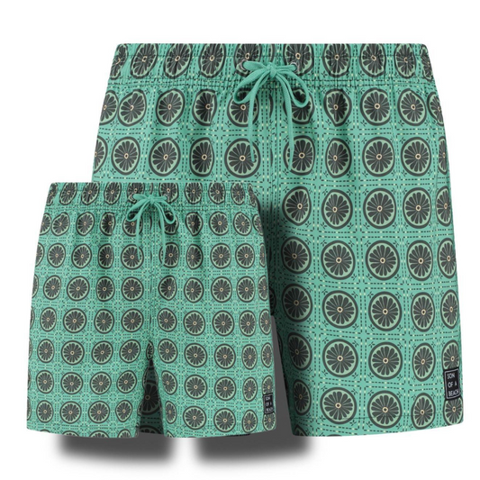 Nepal, Green, Father and son swim shorts