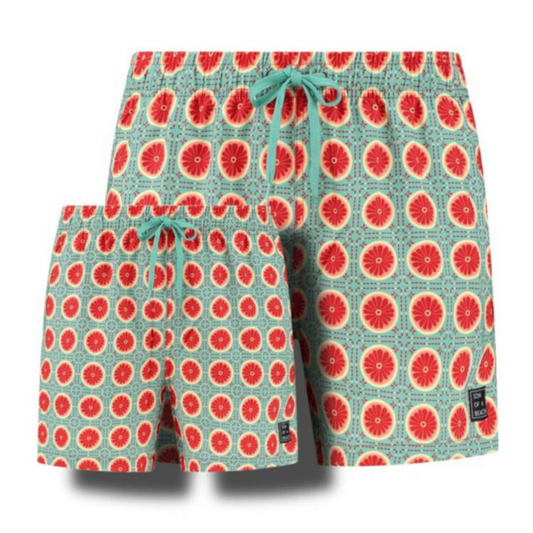 Nepal, Red, Father and son swimming trunks