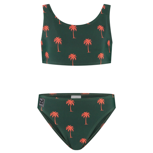 Palm tree, Dark green, Girls bikini