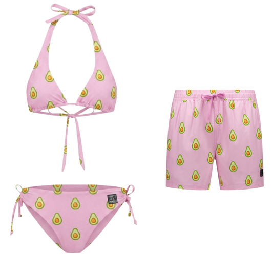 Avocado, Pink, Mother and son bikini/swimming trunks