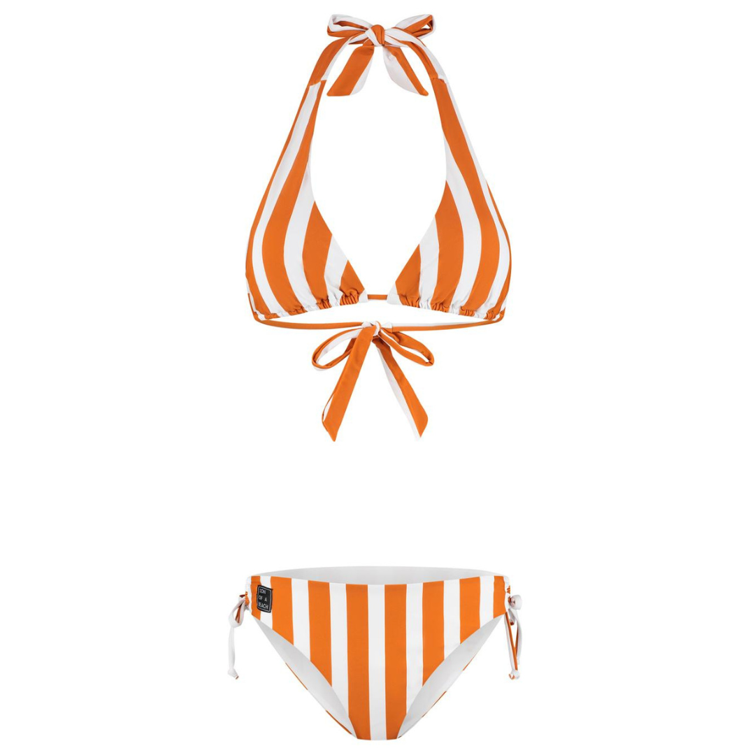 Striped, Brown, Women's Bikini
