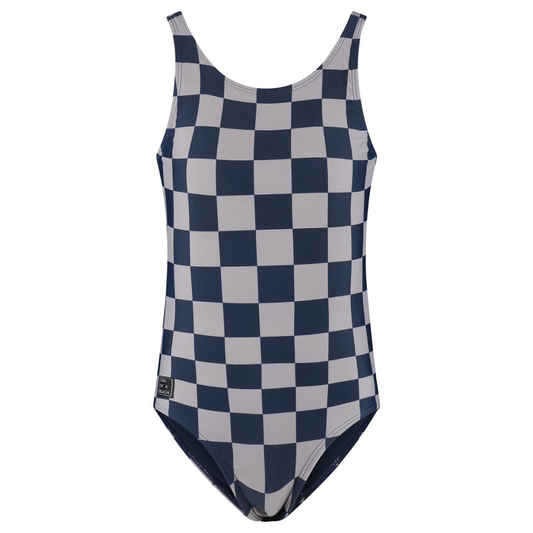 Check, Blue, Girls swimsuit