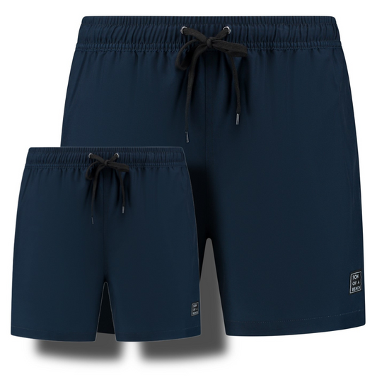 Solid, Blue, Father and son swim shorts