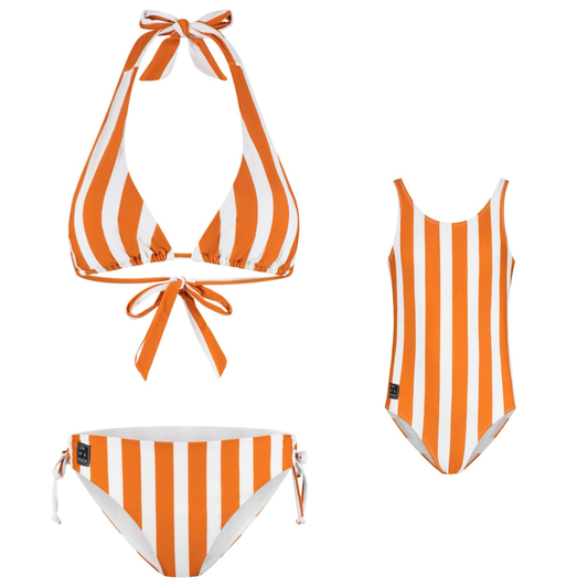 Striped, Brown, Mother and daughter bikini/swimsuit