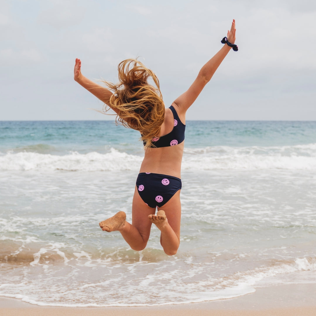 Smiley, Blue, Mother and daughter swimsuit/bikini