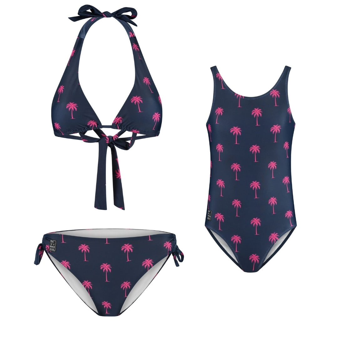 Palm Tree, Blue, Mother and Daughter Bikini/Swimsuit