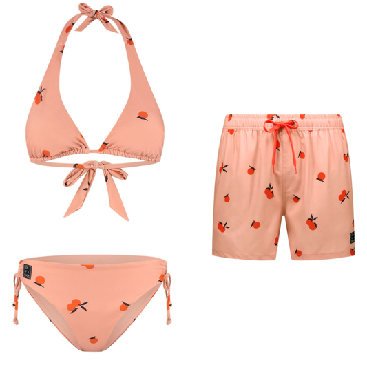 Orange, Orange, Mother and son bikini/swimming trunks