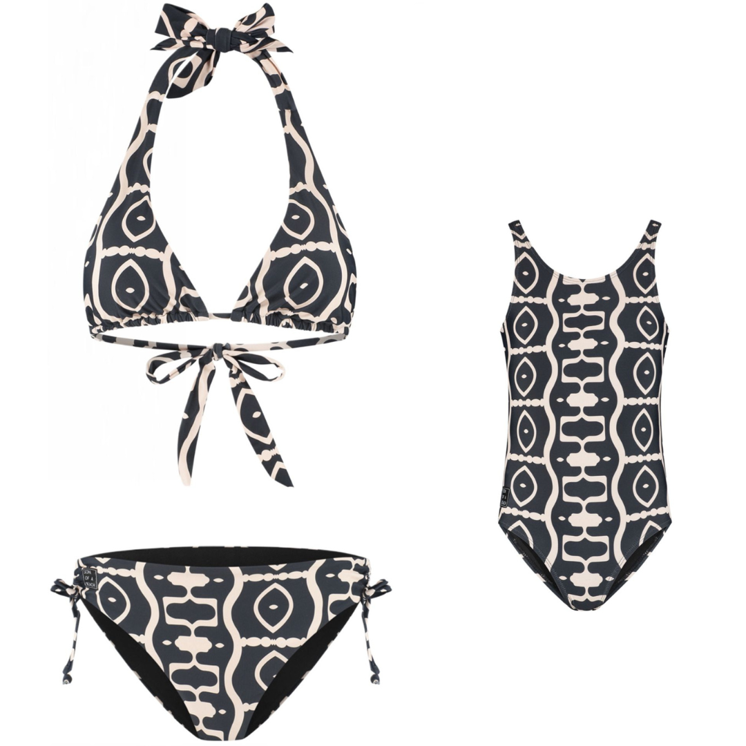 Abstract, Black, Mother and daughter bikini/swimsuit