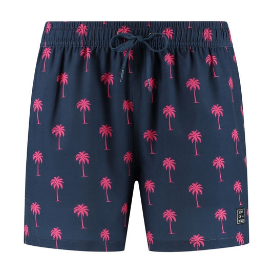 Palm Tree, Blue, Men's Swim Shorts