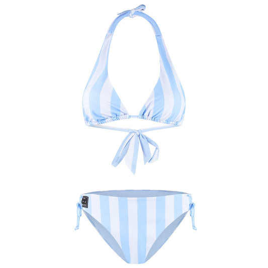 Striped, Light Blue, Women's Bikini