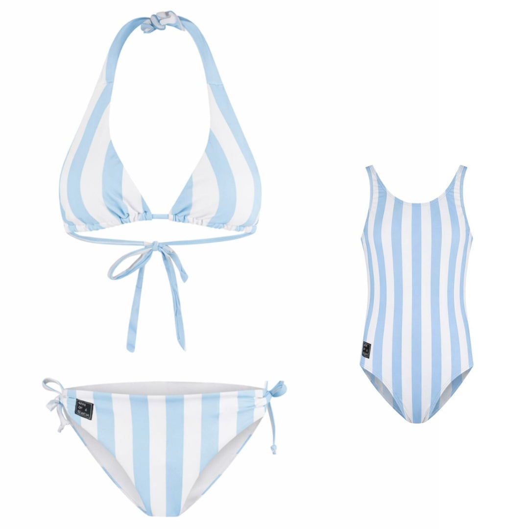 Striped, Light Blue, Mother and Daughter Bikini/Swimsuit