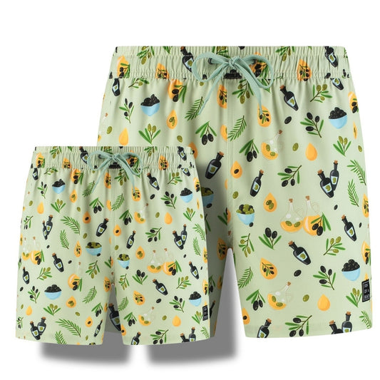 Olive, Father and son swim shorts