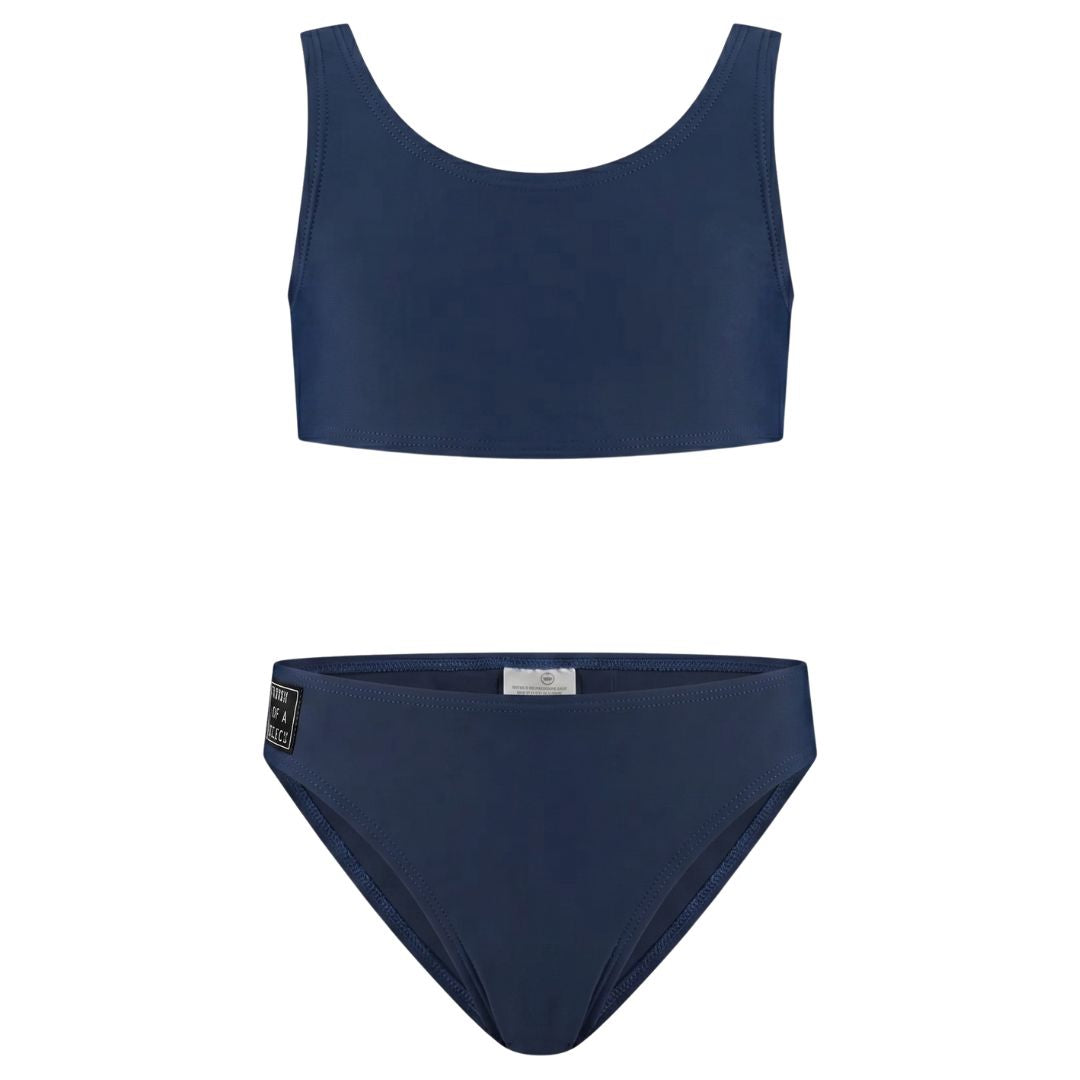 Solid, Dark Blue, Girls' bikini