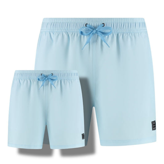 Solid, Light Blue, Father and son swim shorts
