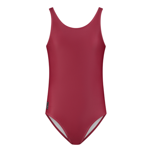 Solid, Dark red, Girls swimsuit