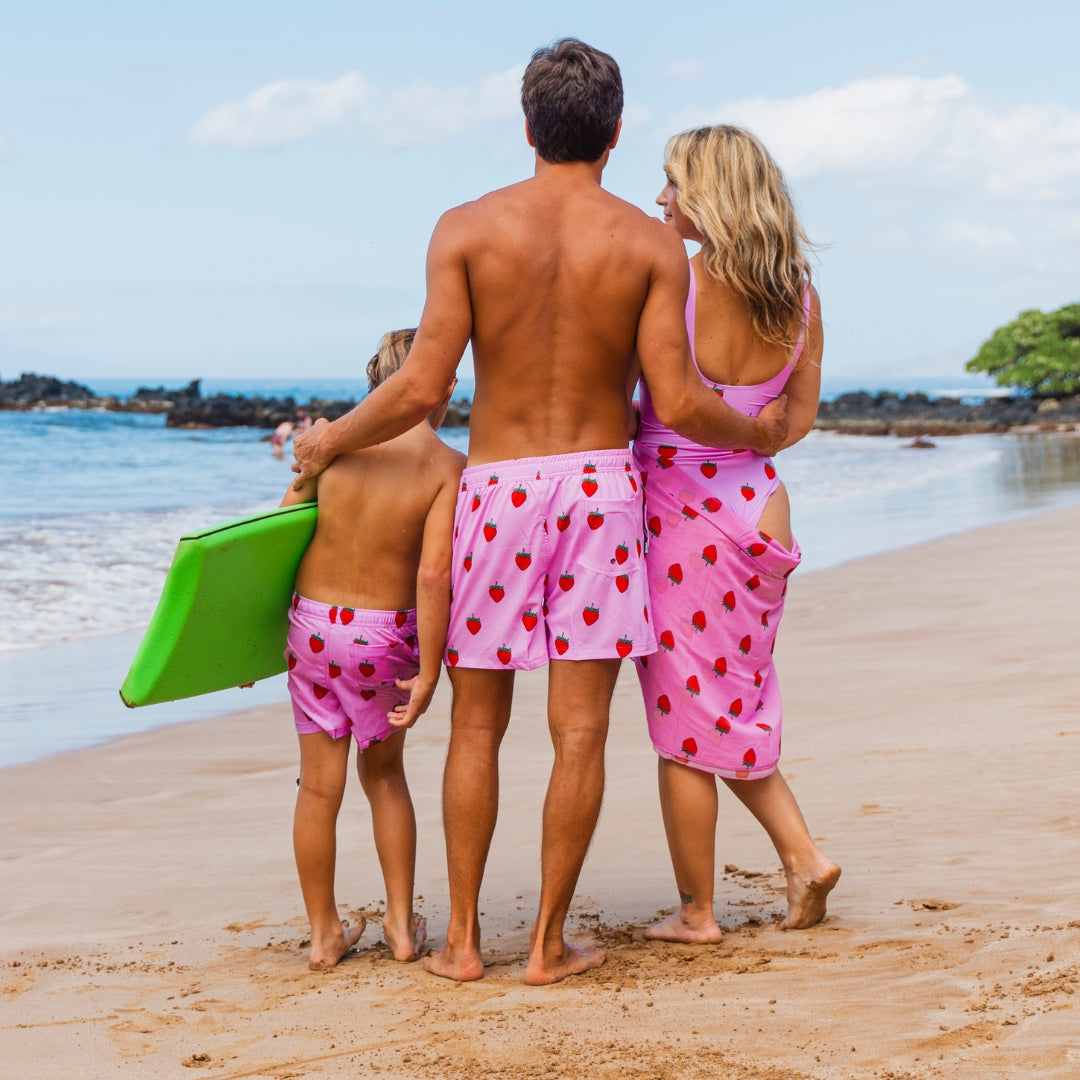 Strawberry, Father and daughter swimwear